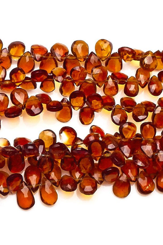Citrine Brown Pear Faceted Natural Beads
