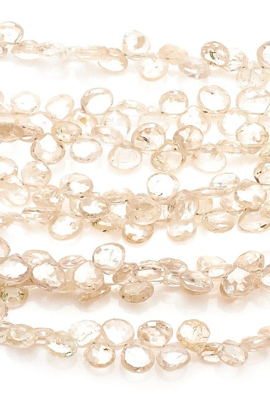 Zircon Clear Heart Faceted Natural Beads