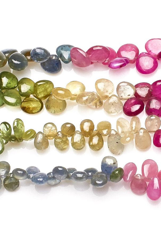 Sapphire Mixed Pear Smooth Natural Beads