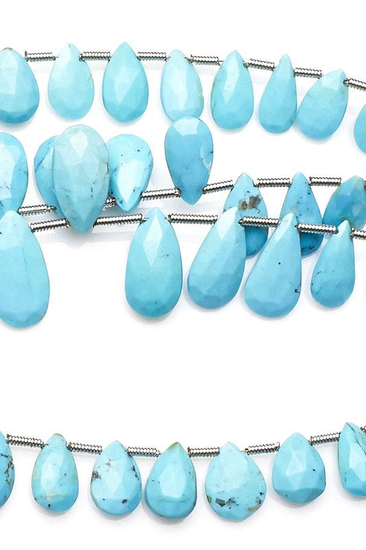 Turquoise Blue Pear Faceted Natural Beads