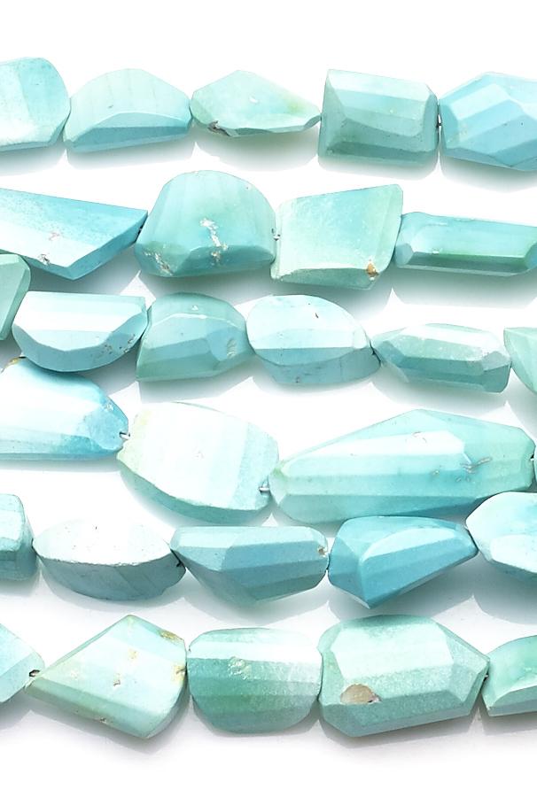 Turquoise Blue Nugget Faceted Natural Beads