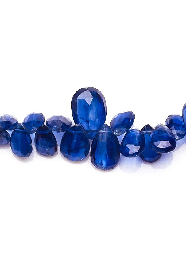 Sapphire Blue Drop Smooth Glass Filled Beads