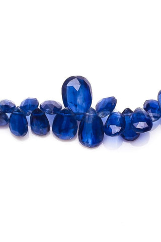 Sapphire Blue Drop Smooth Glass Filled Beads