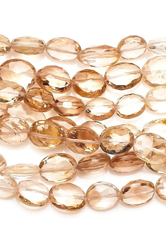 Crystal Quartz Brown Oval Faceted Coated Beads