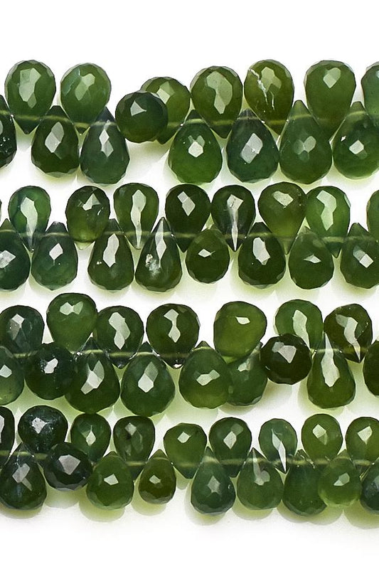 Green Agate Green Drop Faceted Natural Beads