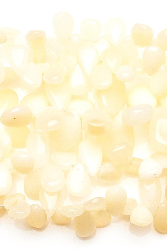 Ethiopian Opal White Pear Smooth Natural Beads