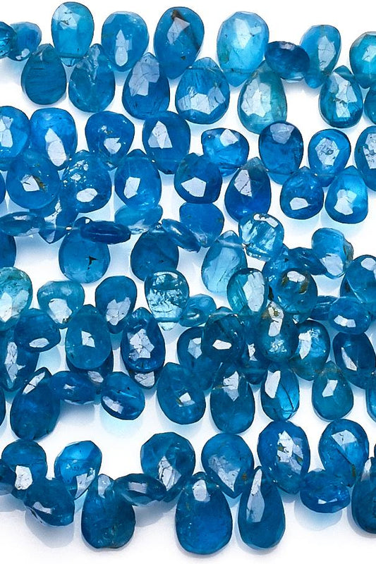 Apatite Neon Pear Faceted Natural Beads