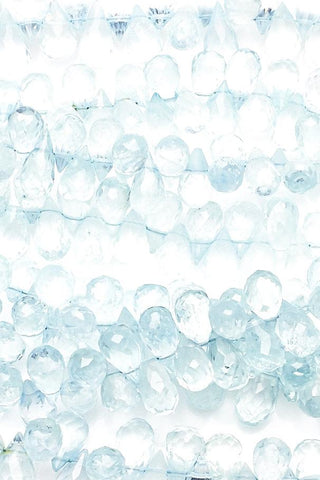 Aquamarine Blue Drop Faceted Natural Beads