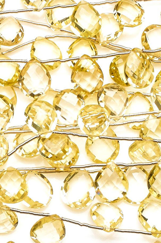 Crystal Quartz Yellow Pear Faceted Natural Beads