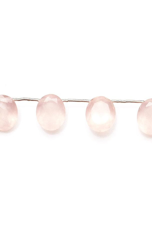 Rose Quartz Pink Oval Faceted Natural Beads