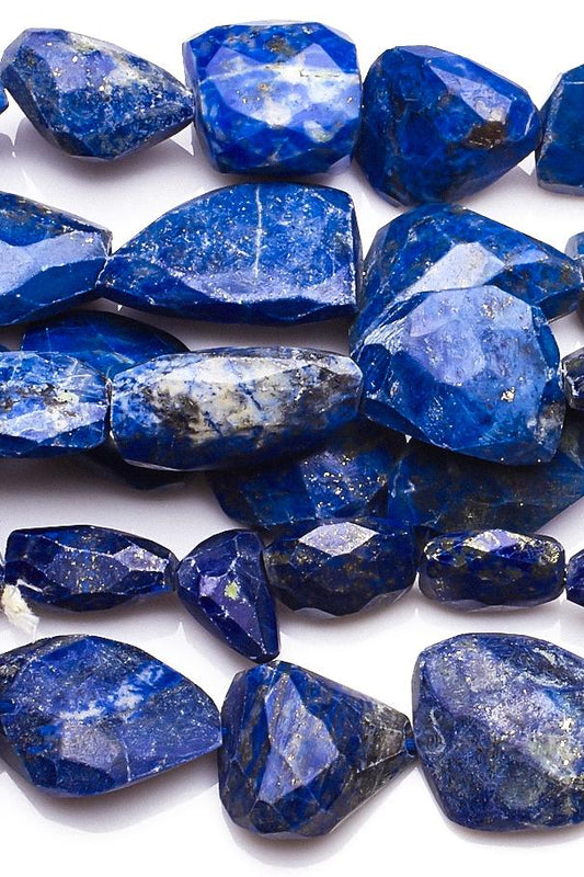 Lapis Lazuli Blue Nugget Faceted Natural Beads