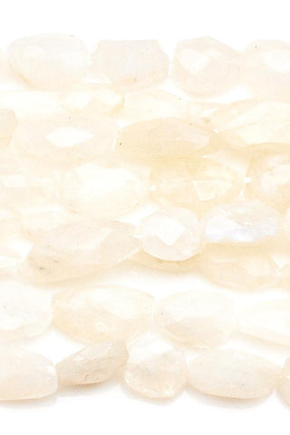 Moonstone White Nugget Faceted Natural Beads