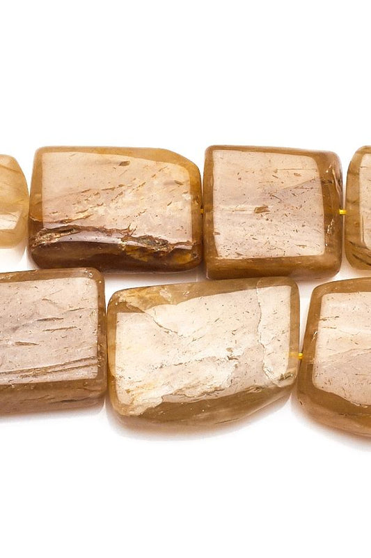 Rutilite Brown Flat Nugget Smooth Natural Beads