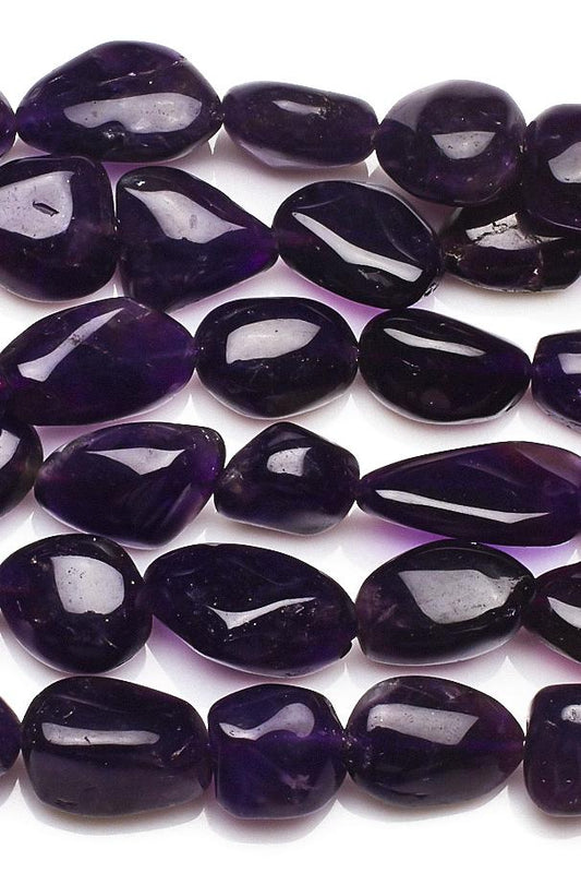 Amethyst Purple Nugget Smooth Natural Beads
