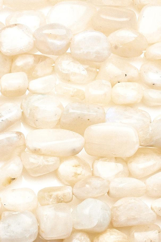 Moonstone White Nugget Smooth Natural Beads