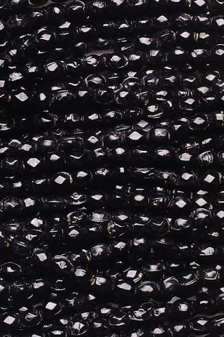 Black Stone Black Oval Faceted Natural Beads