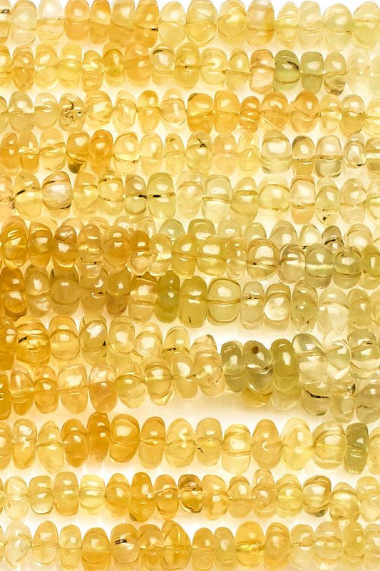 Prehnite Mixed / Yellow / Green Melon Shape Smooth Natural Beads