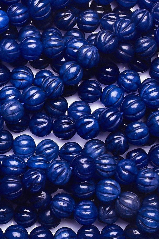 Dyed Quartz Blue Watermelon Smooth Dyed Beads
