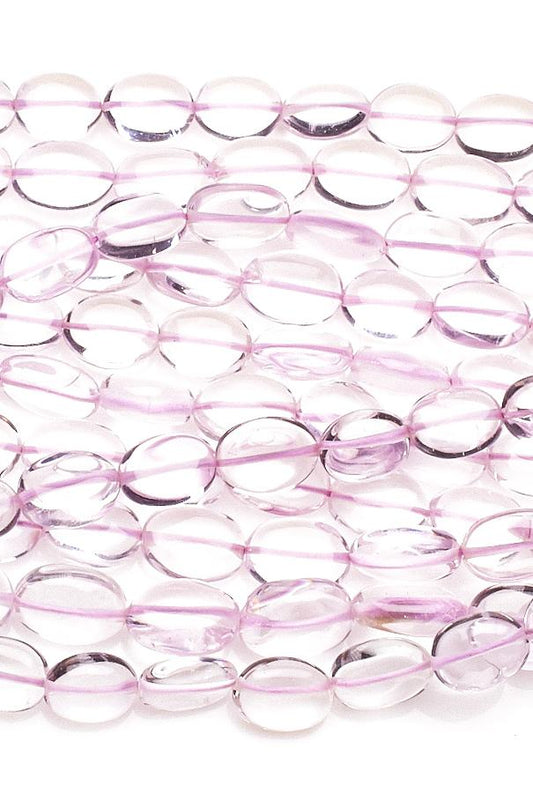 Amethyst Pink Oval Smooth Natural Beads
