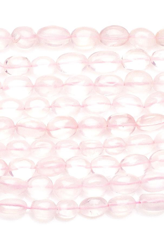 Rose Quartz Pink Oval Smooth Natural Beads