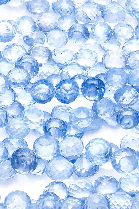 Crystal Quartz Blue Onion Faceted Natural Beads