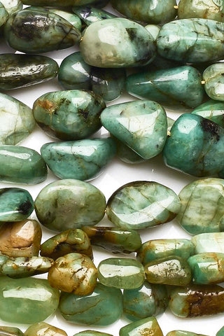Emerald Green Nuggets Smooth Natural Beads