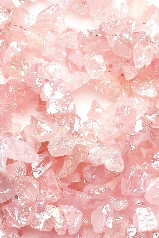 Rose Quartz Pink Nuggets Rough Mystic Coating Beads
