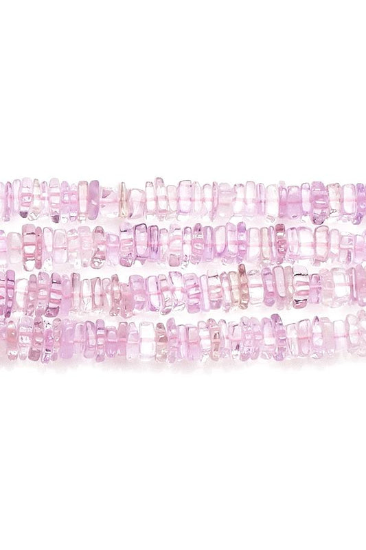 Pink Amethyst Pink Square Chips Smooth Natural Beads