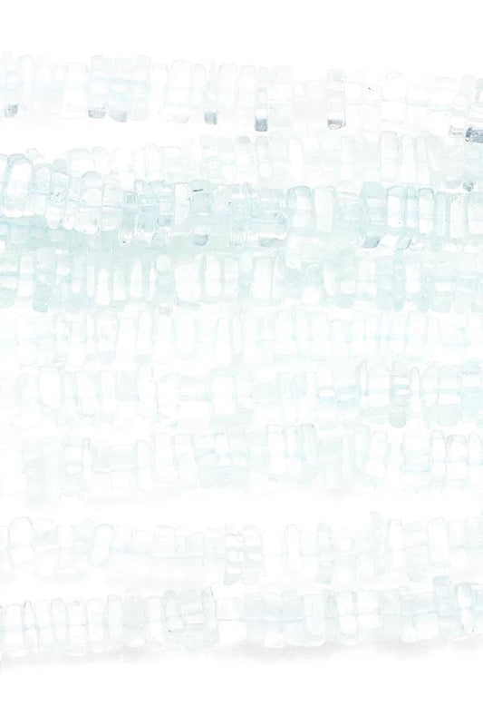 Aquamarine Blue Square Chips Smooth Natural Beads