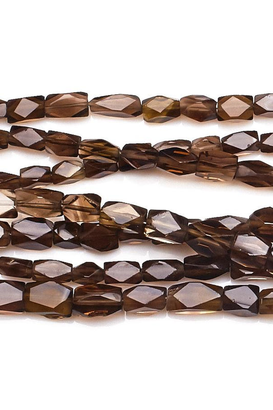 Smoky Quartz Brown Oval Faceted Natural Beads