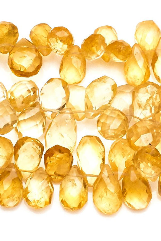 Citrine Yellow Pear Faceted Natural Beads
