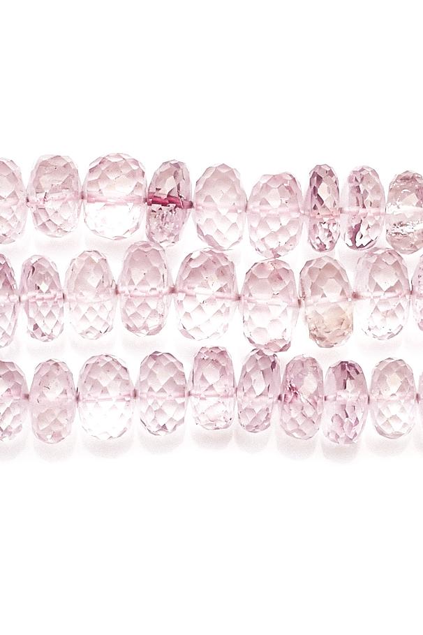 Crystal Quartz Pink Rondelle Faceted Coated Beads