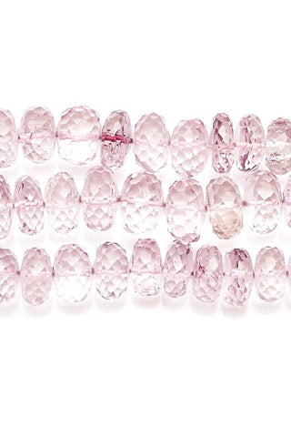 Crystal Quartz Pink Rondelle Faceted Coated Beads