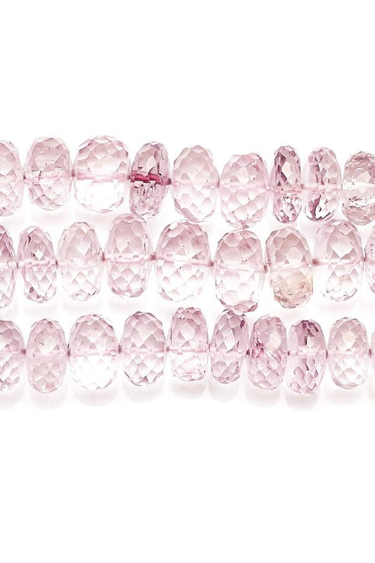 Crystal Quartz Pink Rondelle Faceted Coated Beads
