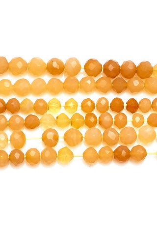 Chalcedony Brown Round Faceted Heat Treated Beads