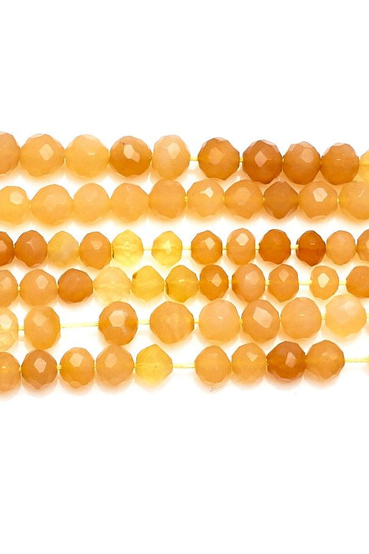 Chalcedony Brown Round Faceted Heat Treated Beads