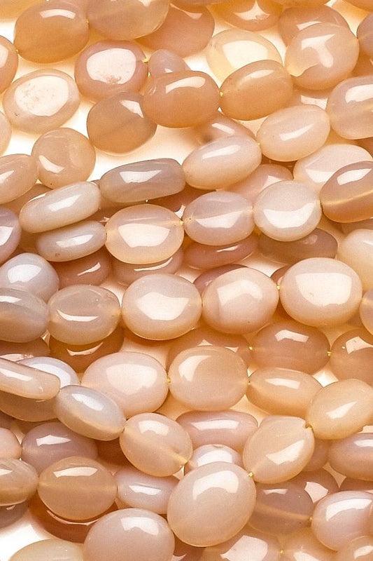 Chalcedony Brown Oval Smooth Heat Treated Beads
