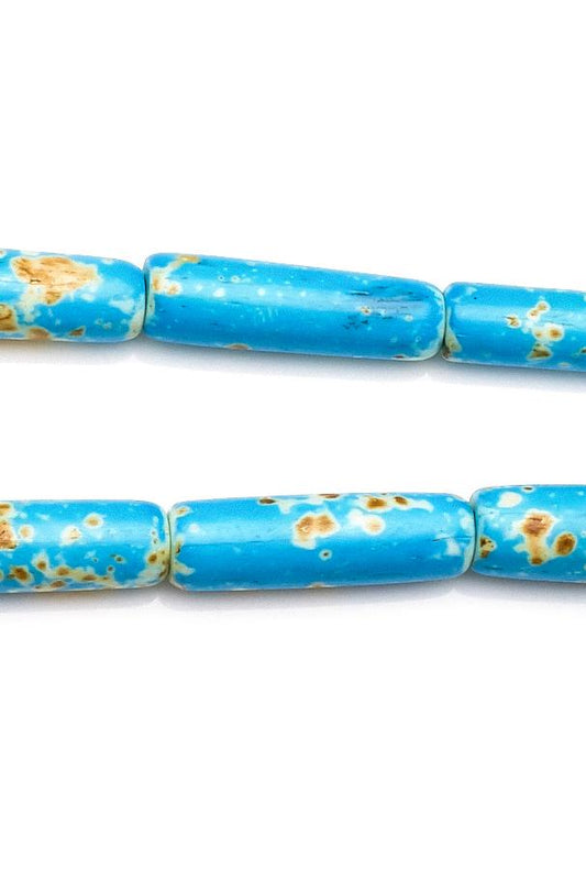 Turquoise Blue Rectangle Smooth Natural Beads