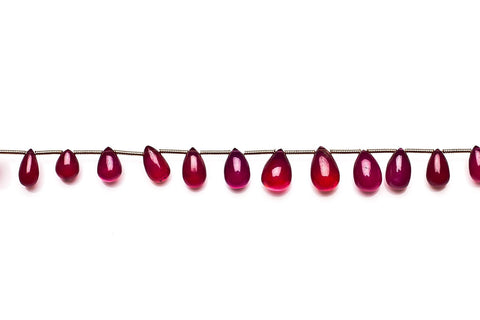 Ruby Red Drop Smooth Natural Beads