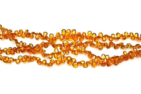 Spetatite Orange Pear Faceted Natural Beads
