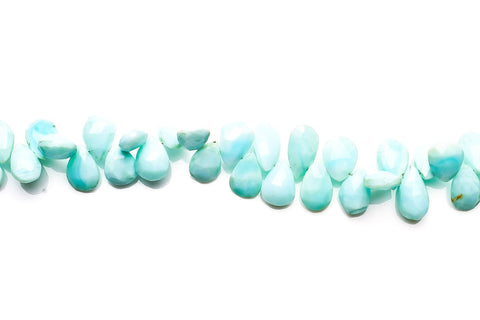 Opal Sky Blue Pear Faceted Natural Beads