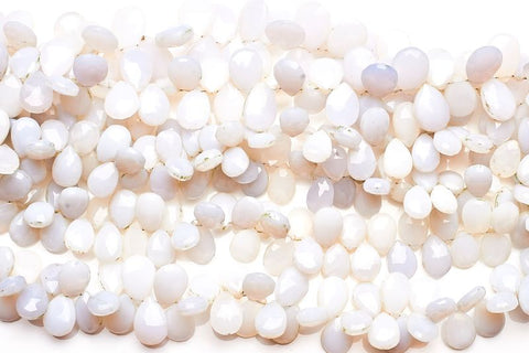 Chalcedony Light Blue Pear Faceted Natural Beads