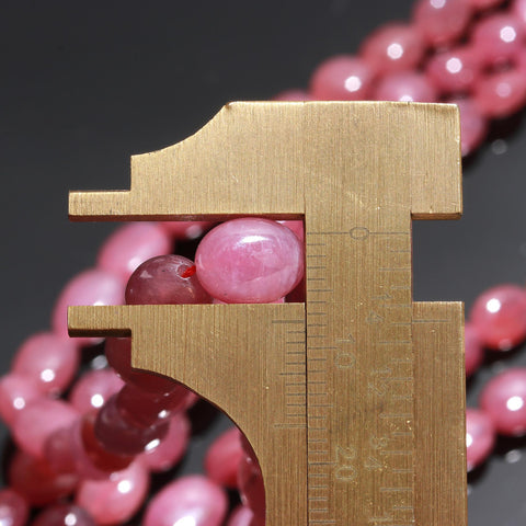 Ruby Red Oval Smooth Natural Beads Necklace 24 inches Strands