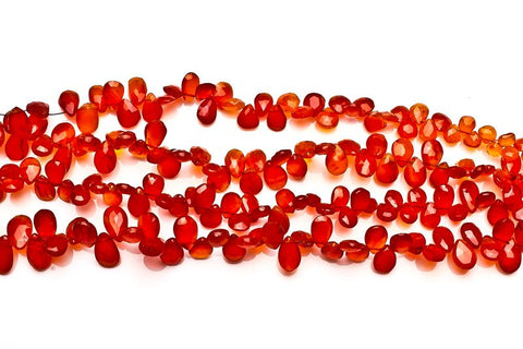 Carnelian Orange Pear Faceted Natural Beads