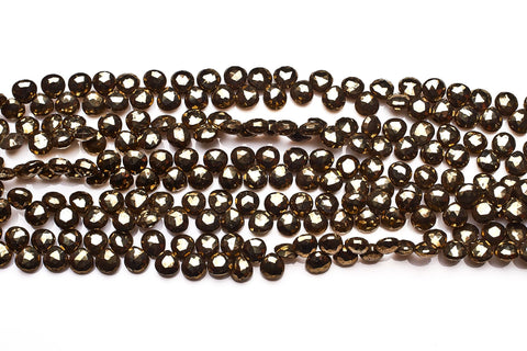 Pyrite Gold Onion Faceted Natural Beads