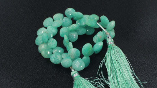 Amazonite Pear Shaped Faceted Natural Beads 8 Inches Strands