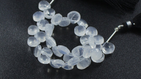 Ice Quartz White Pear Faceted Natural Beads 8 Inches Strands