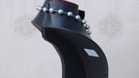 Pearl Grey Round Smooth Natural Beads Necklace 20 inches Strands