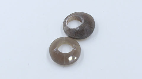 Smoky Quartz Brown Faceted Natural 18 mm Stone Pair Of 2