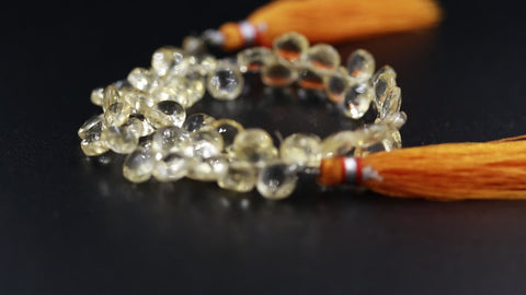 Citrine Yellow Pear Faceted Natural Beads 8 inches strands